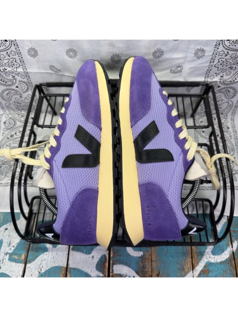 VEJA RIO BRANCO II ALVEOMESH/LAVANDER/BLACK WOMANS 7 MSRP 170.00 WORN 2X - Picture 9 of 10